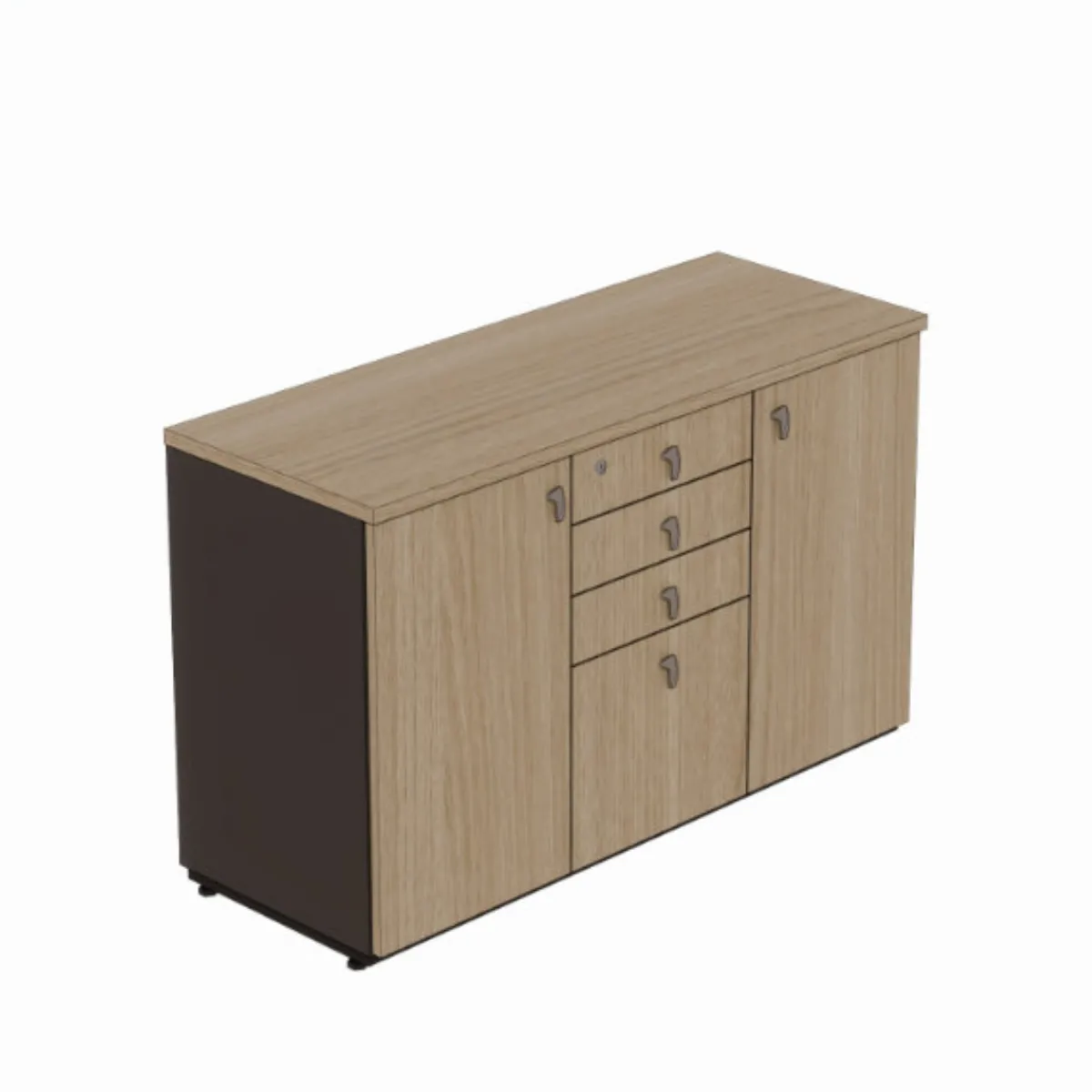 Armário de escritório baixo 1200L 2 portas 3 gavetas e 1 gavetão Versatile